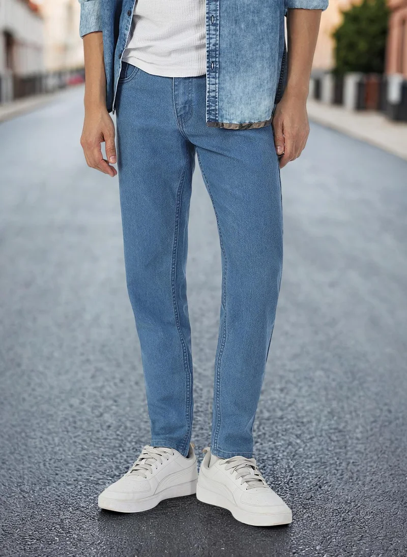 Urbano Fashion Men's Light Blue Slim Fit Denim Jeans Stretchable